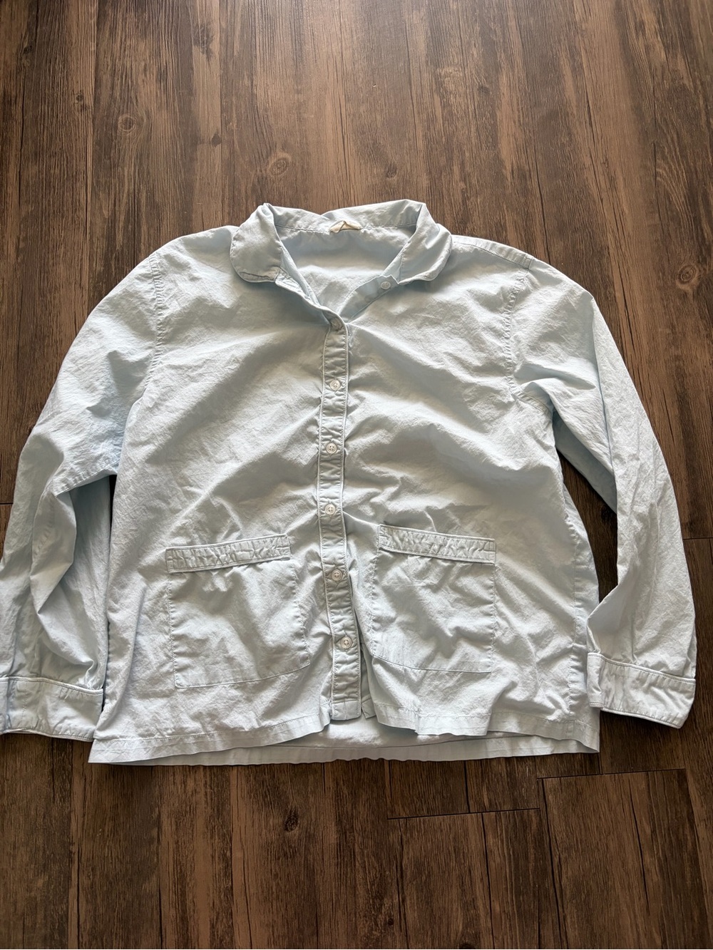 Lake Long Sleeve Light Blue Pajama Top M